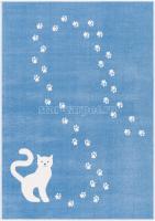 Детский прямоугольный ковер Soft с котом, синий