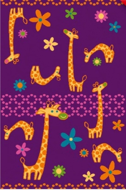 Детский ковер Agnella Funky 658-10 жирафы, сиреневый (Польша)