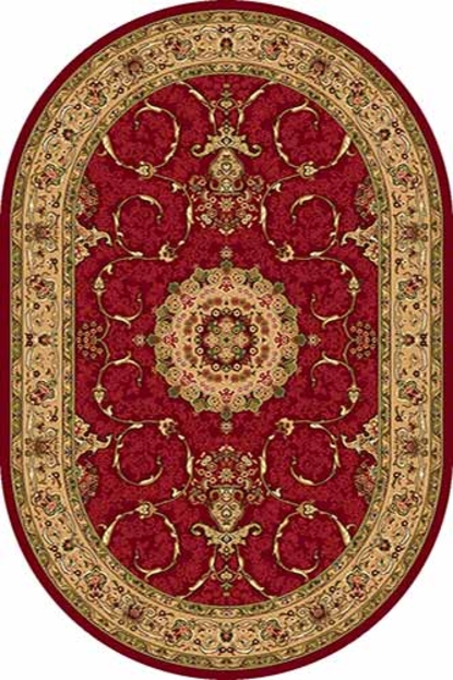 Овальный ковер D034 RED красный