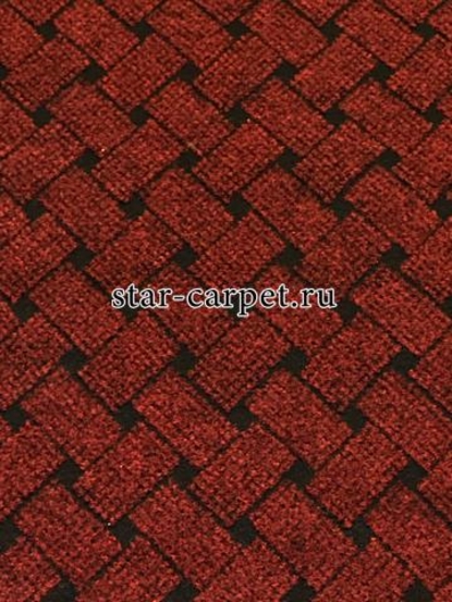 Ковролин Vectra для офиса и дома, красная плетёнка, противоскользящий