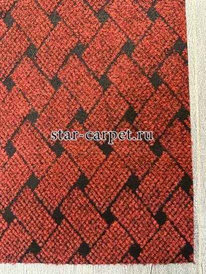 Ковролин Vectra для офиса и дома, красная плетёнка, противоскользящий