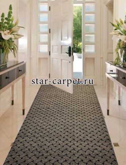 Ковролин Vectra для офиса и дома, коричневая плетёнка, противоскользящий