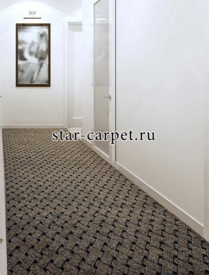 Ковролин Vectra для офиса и дома, коричневая плетёнка, противоскользящий