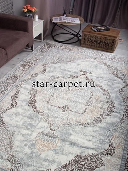 Ковер 26491A - BEJ / TOZ GRI - Прямоугольник - коллекция NESTA