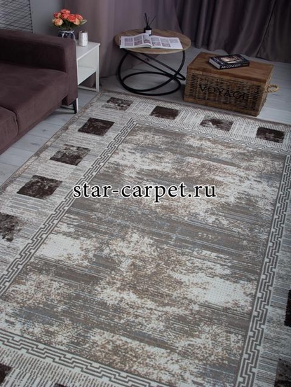 Ковер 26930A - BEJ / TOZ GRI - Прямоугольник - коллекция NESTA