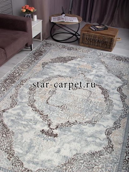 Ковер 26491A - BEJ / TOZ GRI - Прямоугольник - коллекция NESTA