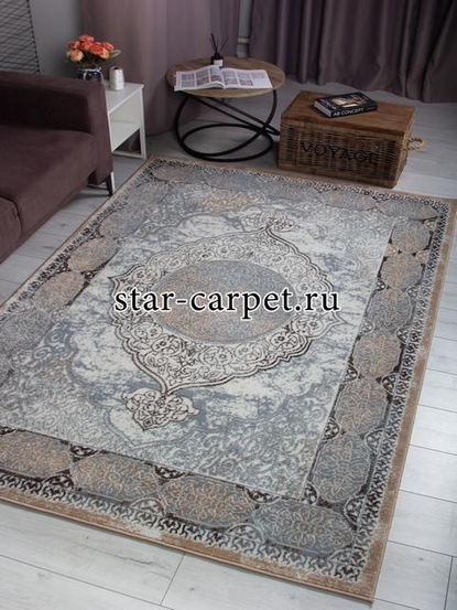 Ковер 26917A - BEJ / TOZ GRI - Прямоугольник - коллекция NESTA