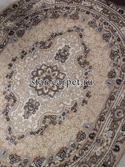 Ковер 06020A - BEIGE / BEIGE - Овал - коллекция PRAGA