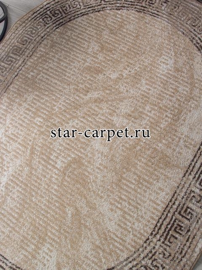 Ковер 06022A - TOZ GRI / BROWN - Овал - коллекция PRAGA