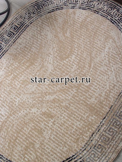 Ковер 06022A - TOZ GRI / NAVY - Овал - коллекция PRAGA