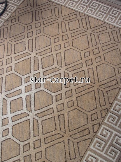 Ковер 06027A - BEIGE / DARK VIZON - Прямоугольник - коллекция PRAGA