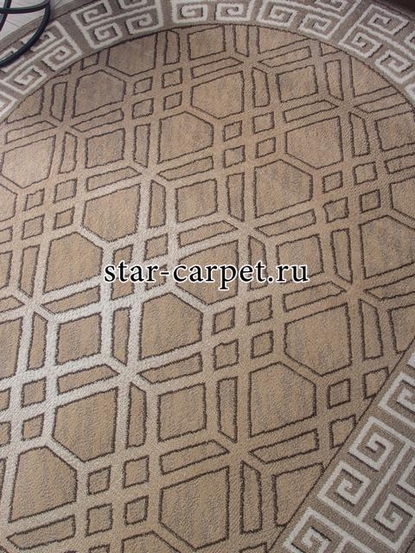 Ковер 06027A - BEIGE / DARK VIZON - Овал - коллекция PRAGA