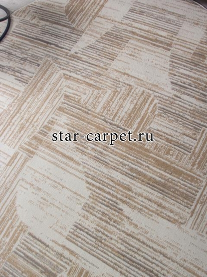 Ковер 06029A - TOZ GRI / BEIGE - Овал - коллекция PRAGA