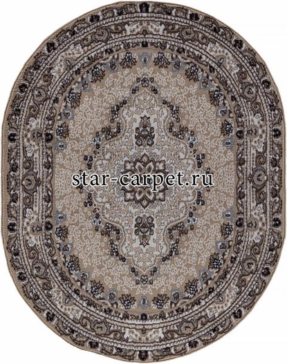 Ковер 06020A - BEIGE / BEIGE - Овал - коллекция PRAGA