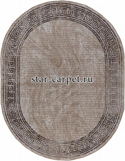 Ковер 06022A - TOZ GRI / BROWN - Овал - коллекция PRAGA