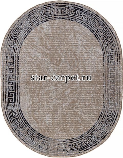 Ковер 06022A - TOZ GRI / NAVY - Овал - коллекция PRAGA