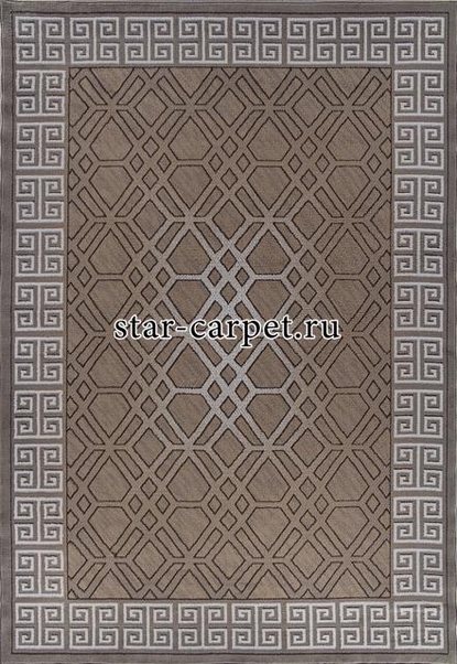 Ковер 06027A - BEIGE / DARK VIZON - Прямоугольник - коллекция PRAGA
