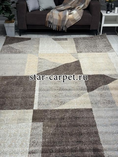 Ковер 06052A - BROWN / TOZ GRI - Прямоугольник - коллекция PRAGA