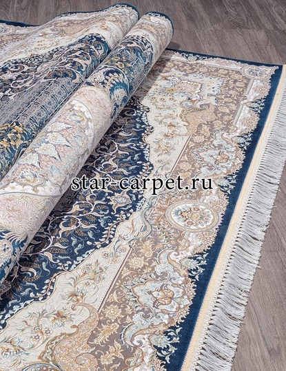 Ковер farsi-1500-227 цвет синий с бежевым 