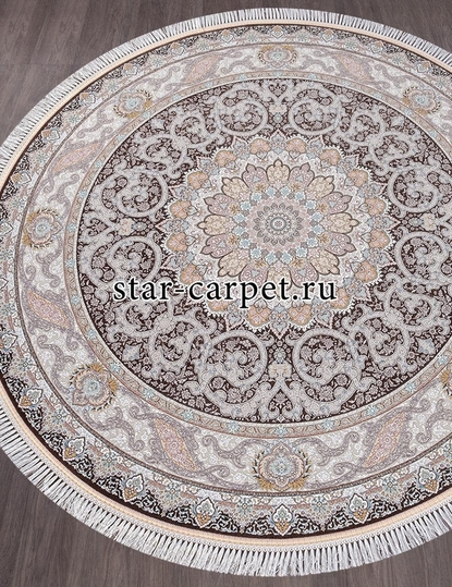 Круглый ковер FARSI 1500 145 цвет коричневый 