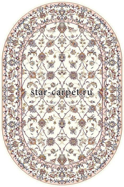 Овальный ковер Hunnu Wool+Viscose Oval 6C156201 бежевый (Монголия)