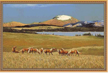 Настенный ковер hunnu сувенирный 6S1185 82 пейзаж лошади