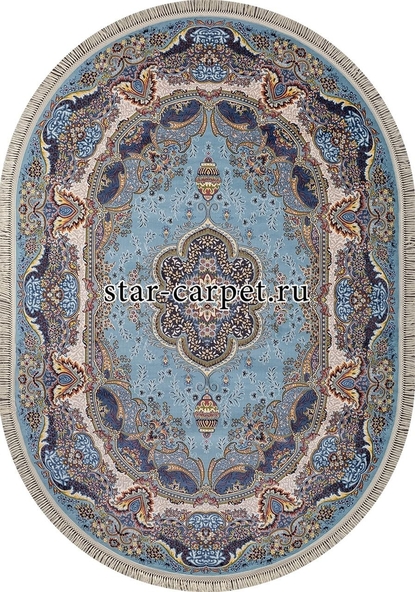 Овальный ковер Меринос ARAVIA 6807 синий (Россия)