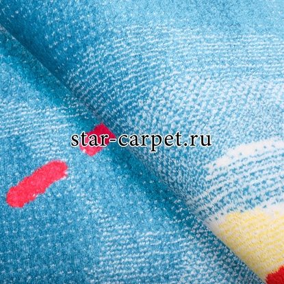 Детский прямоугольный ковер Белка Фэнси 20753-22018 с самолетом, синий (Россия)