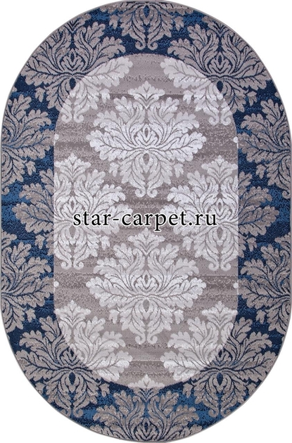 Овальный ковер MERINOS SILVER D213 цвет серый / голубой 