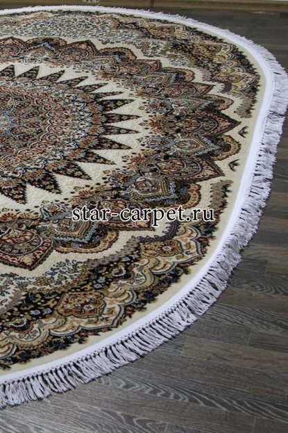 Ковер D417 - CREAM-NAVY - Овал - коллекция SHAHREZA