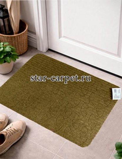 Коврик в прихожую Graily, коричневый, рисунок мерс