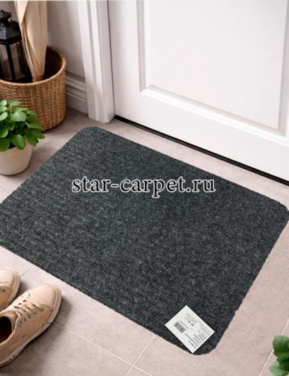 Коврик в прихожую Graily, серый, рисунок мерс