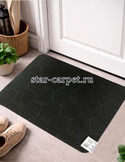 Коврик грязезащитный в прихожую Graily, чёрный, рисунок пирамида