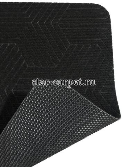 Коврик грязезащитный в прихожую Graily, чёрный, рисунок пирамида