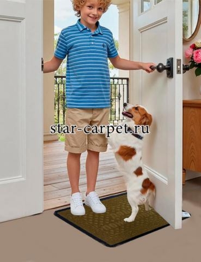 Коврик грязезащитный Graily 'Добро пожаловать', коричневый