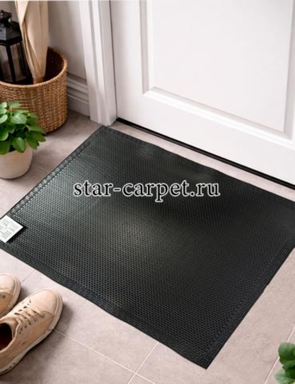 Коврик придверный грязезащитный Graily, чёрный, шипы