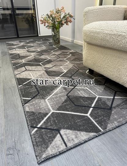 Ковровая дорожка на пол 'Гексагон', отрезная дорожка на противоскользящей основе