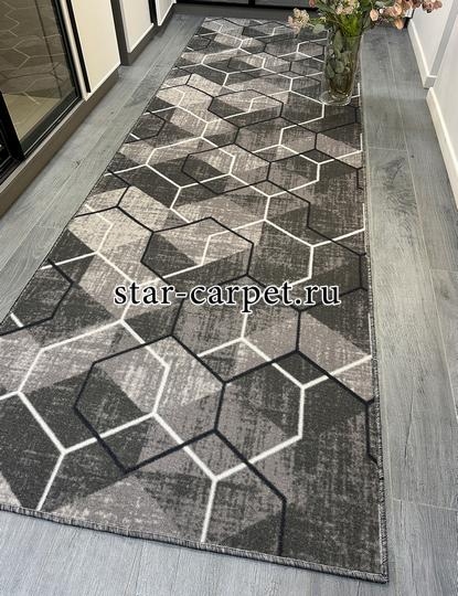 Ковровая дорожка на пол 'Гексагон', отрезная дорожка на противоскользящей основе