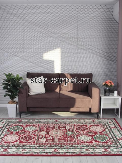 Ковер F667 - RED-CREAM - Прямоугольник - коллекция DARGA