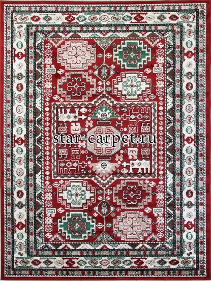Ковер F667 - RED-CREAM - Прямоугольник - коллекция DARGA