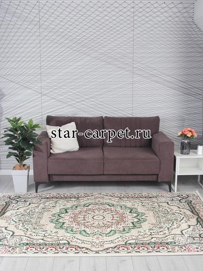 Ковер F670 - CREAM-GREEN - Прямоугольник - коллекция DARGA