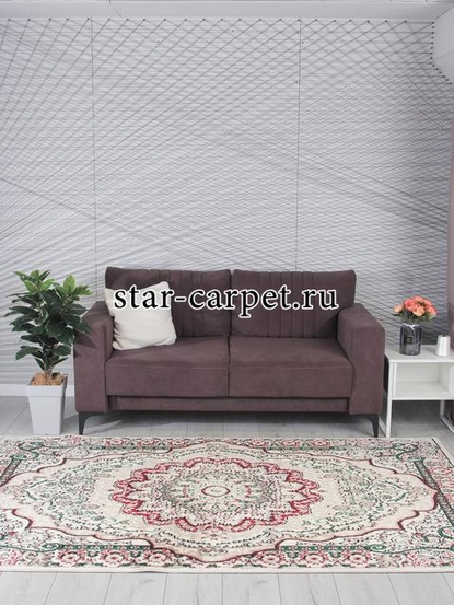 Ковер F670 - CREAM-RED - Прямоугольник - коллекция DARGA