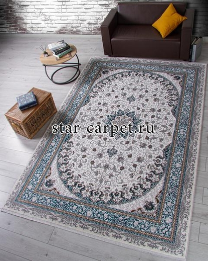 Ковер F639 - GREEN-BLUE - Прямоугольник - коллекция HALIF