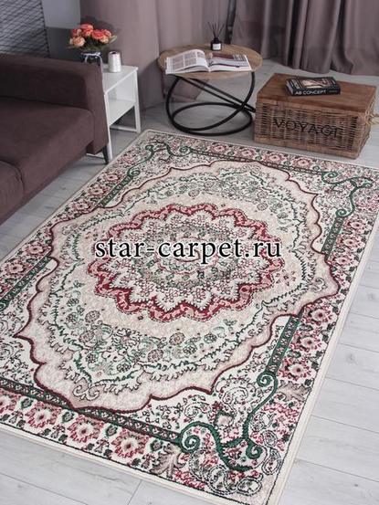 Ковер F670 - CREAM-RED - Прямоугольник - коллекция DARGA