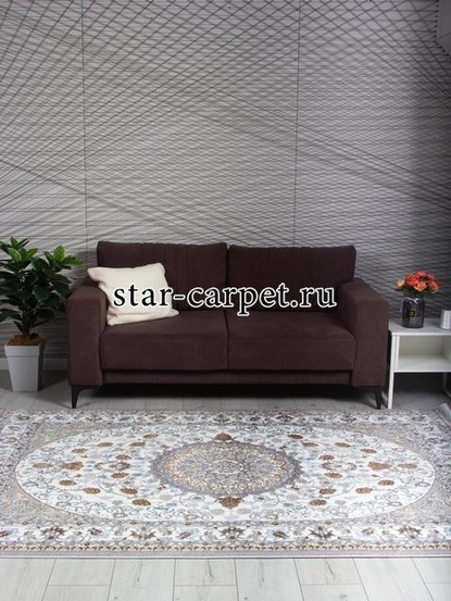 Ковер F611 - GRAY-L.BLUE - Прямоугольник - коллекция HALIF