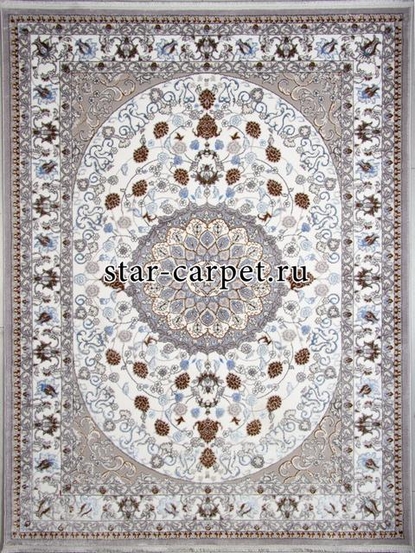 Ковер F611 - GRAY-L.BLUE - Прямоугольник - коллекция HALIF