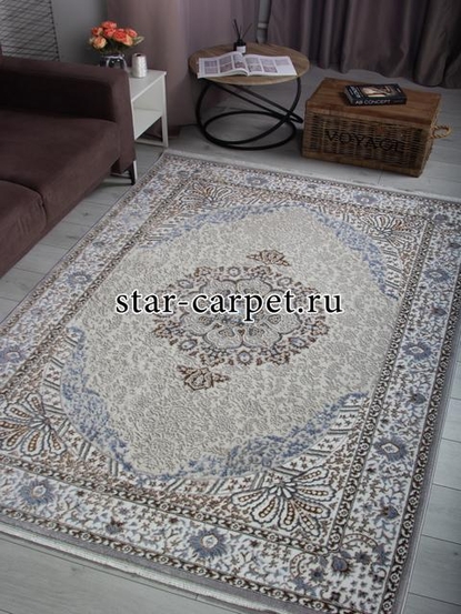 Ковер F637 - GREEN-L.BLUE - Прямоугольник - коллекция HALIF