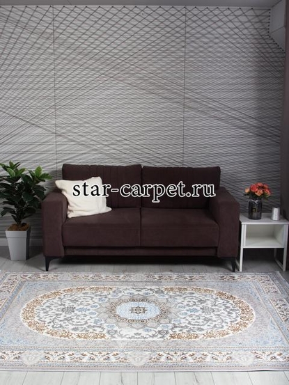 Ковер F638 - GREEN-L.BLUE - Прямоугольник - коллекция HALIF