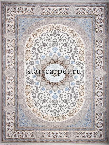 Ковер F638 - GREEN-L.BLUE - Прямоугольник - коллекция HALIF