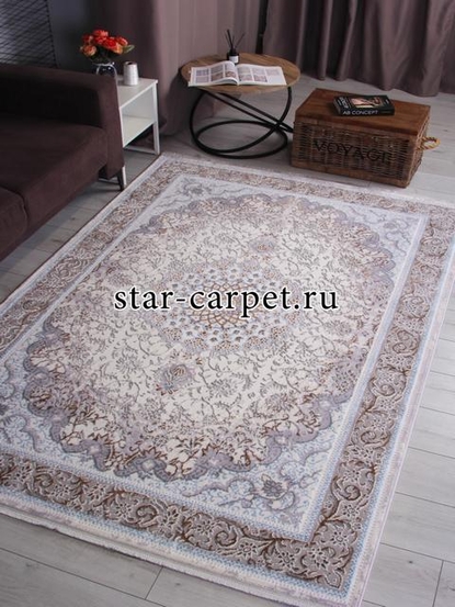 Ковер F605 - GREEN-L.BLUE - Прямоугольник - коллекция HALIF